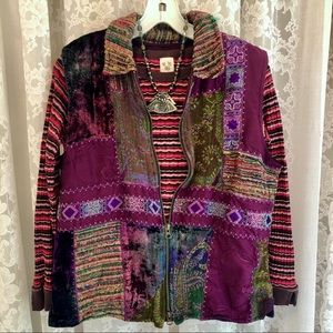 COLDWATER CREEK *FAB Multi-Color/Fabric Patch Vest